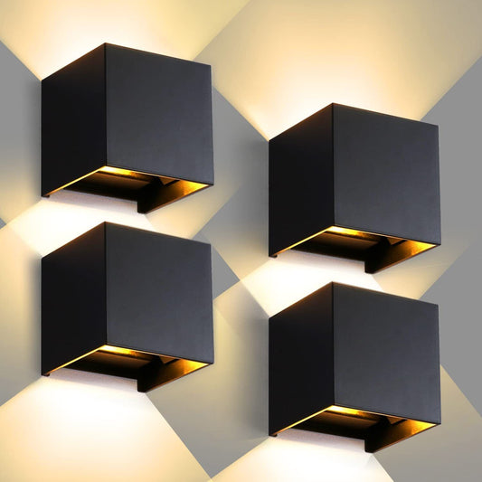 Modern LED fali lámpa – fel-le világító, kocka design