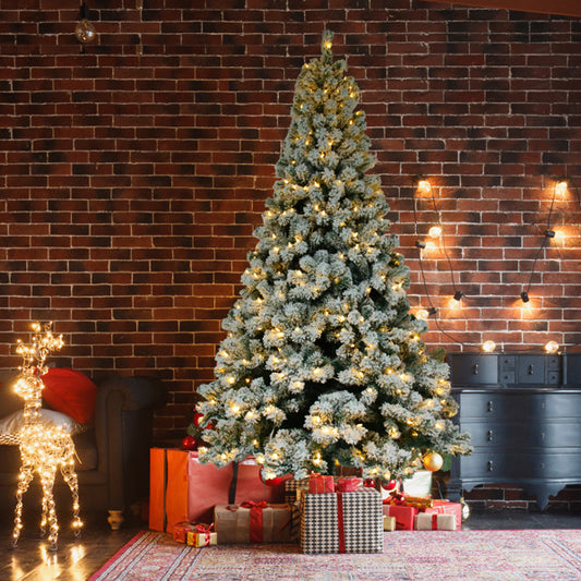 🎄 Havas hatású zöld karácsonyfa – 180 cm, 550 LED fény, 8 fényprogram