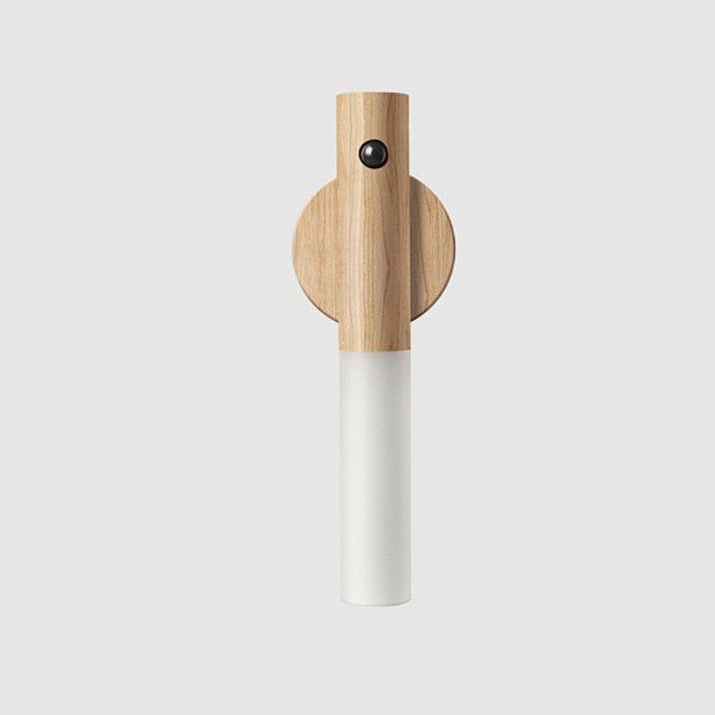 USB-s fa hatású LED éjjeli lámpa – mozgásérzékelős, mágneses rögzítéssel