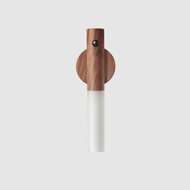USB-s fa hatású LED éjjeli lámpa – mozgásérzékelős, mágneses rögzítéssel