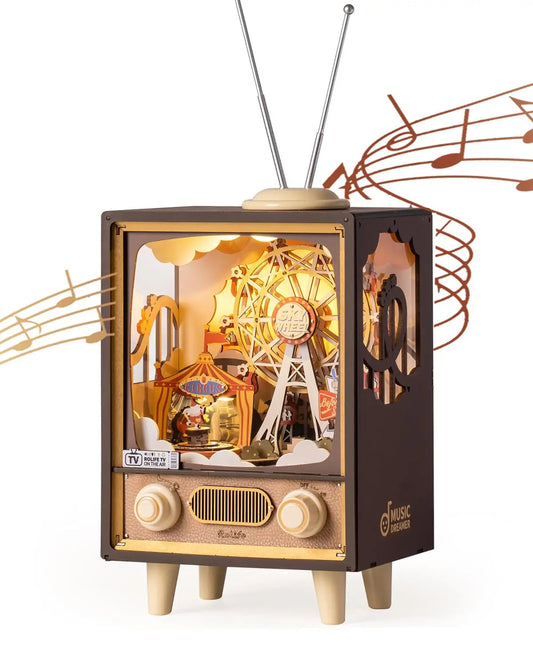 🎡 Sunset Carnival Zenedoboz – 3D Puzzle és Hangulatos Fényekkel .Ajándék akár gyerekeknek