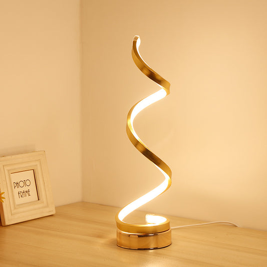 Modern LED Asztali Lámpa – Spirál Design, 3 Fénybeállítással
