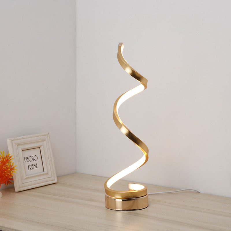 Modern LED Asztali Lámpa – Spirál Design, 3 Fénybeállítással
