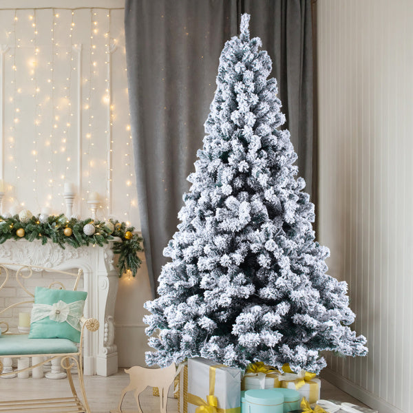 🎄 Havas hatású zöld karácsonyfa – 180 cm, 550 LED fény, 8 fényprogram