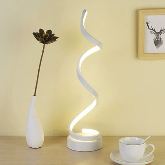 Modern LED Asztali Lámpa – Spirál Design, 3 Fénybeállítással