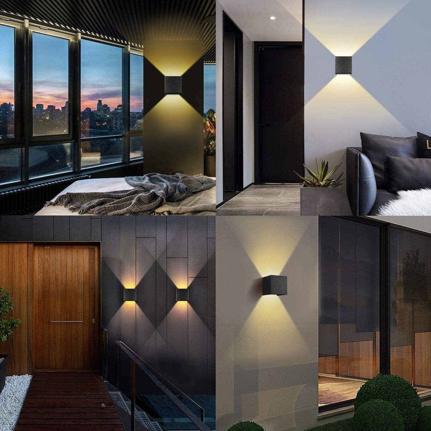 Modern LED fali lámpa – fel-le világító, kocka design