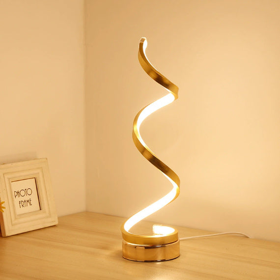 Modern LED Asztali Lámpa – Spirál Design, 3 Fénybeállítással